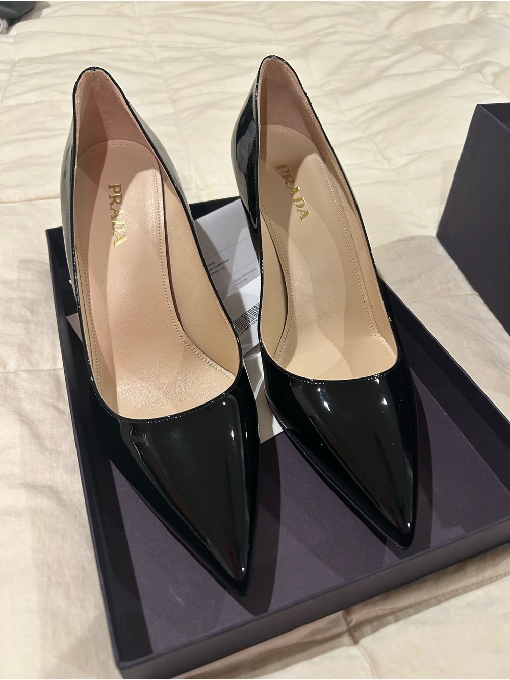 Prada Black Patent Leather Pointed Pumps
